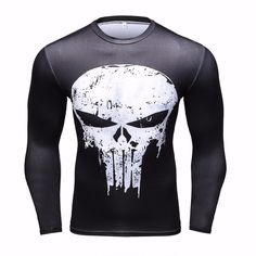 Gender: MenItem Type: TopsTops Type: TeesFabric Type: KnittedSale by Pack: NoSleeve Length(cm): FullMaterial: Polyester,SpandexPattern Type: PrintSleeve Style: TightCollar: O-NeckBrand Name: JTCOJXHooded: NoStyle: CasualStyle: Solid,Marvel Comics,Gym Clothing,Funny t shirtsSuperhero: Captain America,Superman,Wolf,Punisher,FlashFeatures: Streetwear,Long Sleeve Clothing,Fashion SportsAdvantages: Tops & Tees,Cool,Brand shirt,High Quality,CrossfitCharacter: Bodybuilding,Fitness clothing,3d Print t s Skull Punisher, T Shirt Superman, Batman Ironman, Ironman Spiderman, Bodybuilding Clothing, Superman T Shirt, Marvel Shirt, Men With Street Style