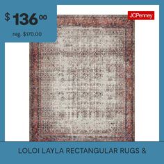 an area rug is on sale for $ 138 00 reg $ 70 00 loloi laya rectangle rugs & carpets