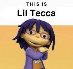 this is lil tecca in front of a sign that says, this is lil tecca