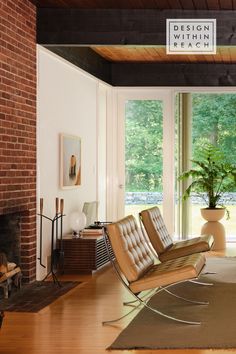 modern chair in living room