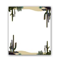 an image of cactus border with white background