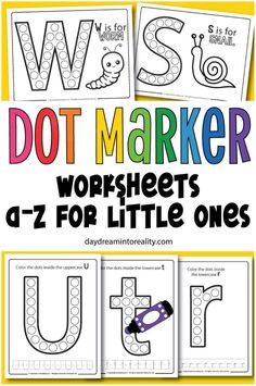 Spark creativity and learning with our printable dot marker ABC pages! These engaging worksheets provide hours of coloring and tracing fun, helping kids master the alphabet with ease. Great for kids of all ages. Dot Marker Printables, Dot Marker Activities, Writing Practice Sheets, Educational Activities For Preschoolers, Abc Worksheets, Dot Letters, Dot Worksheets, Teaching The Alphabet