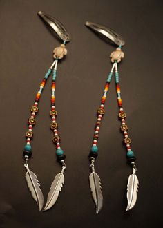 Indigenous Hair, Native American Inspired Earrings, Wedding Hair Jewelry, Native American Earrings, Hair Jewelry Wedding, Blue Beads