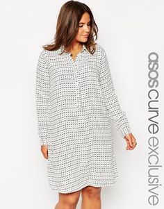 ASOS CURVE Shirt Dress in Geo Stripe with Half Placket Plus Size Outfits Dresses, I Got 99 Problems But, I Got 99 Problems, Plus Size Shirt Dress, Curvy Dresses, Summer Footwear, Mommy Style, Clothing Plus Size