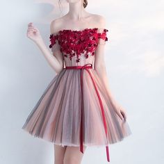 Off Shoulder Pink Dress, Pink Dress Tulle, Vestidos Color Rosa, Mini Prom Dresses, A Line Cocktail Dress, Valentines Day Dresses, Evening Dresses Cocktail, Cocktail Party Dress, Quinceanera Dresses