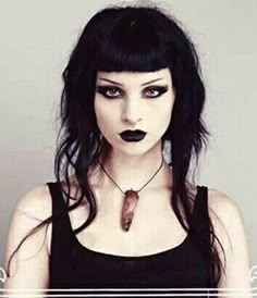 Punk Makeup, Gothic Hairstyles, Goth Hair, Punk Hair, Hair Cut Ideas, Alternative Makeup, Goth Beauty, Dark Makeup, Long Black Hair