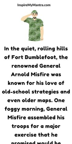 a poster with an image of a man in camouflage clothing and text that reads, in the quiet, rolling hills of fort bum