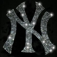 the new york yankees logo is covered in diamonds