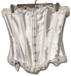 White Stretch Underbust Corset, Newspaper Corset, White Corset Outfit, White Satin Corset, Small Corset, White Corset Dress, White Lace Corset, White Lace Cami, Satin Clothes