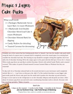 the back cover of a magazine with an advertisement for cake and chocolates on it