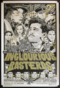 a movie poster for the film ingulourious easters, starring actors from all over the world