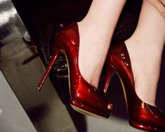 Glossy Cherry Red Heels Goth Shoes, Red Slippers, Red High Heels, Stunning Shoes, Hot Heels, Nicholas Kirkwood, Red Heels, Shoes Baby, Fashion High Heels