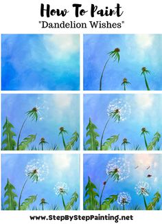 how to paint dandelion wishes with step by step painting instructions for beginners