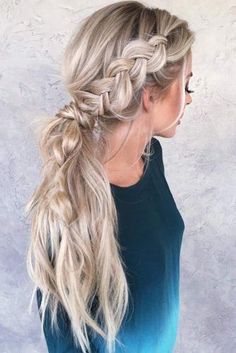 Long hairstyle ideas braided hair French braid blonde Messy Bun Hairstyles, Cool Braids, Funky Hairstyles, Fringe Hairstyles, Long Blonde, Boho Hairstyles, Long Blonde Hair, Pixie Hairstyles, Beach Waves