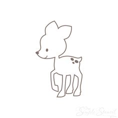 a drawing of a baby deer and its mother