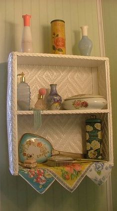 a shelf that has some items on it