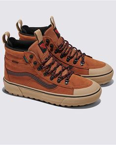 Winter Sneakers Vans, Winter Boots Vans, Vans Hiking Boots, Vans Sk8 Hi Leather, Customized Vans, Customised Vans, Vans Shoes Women, Brown Vans, Hipster Shoes