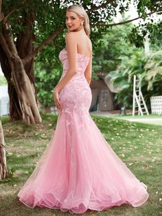 Product Code: LAWD8054 Embellishment: Sequin,Mesh Fabric: 100% Polyester Back Style: Zipper Up Fully Lined: Yes Built-in Bra: Yes Available Color: Pink Stretch: Moderate Fits true to size Imported Model Information: Height: 5' 2" Bust: 33.5'' Waist: 24“ Hips: 35.5” wearing US size Small Mermaid Prom Dresses Pink, Modest Mermaid Dress, Pastel Pink Prom Dress, Pink Mermaid Dress, Tight Pink Dress, Sequin Tube Dress, Mermaid Style Prom Dresses, Senior Homecoming, Pink Dress Outfits