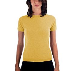 Parisbonbon Women's 100% Cashmere Crew Neck Sweater Color Yellow Vanilla Size 2X Blackfriday Thanksgiving sale USA Crew Neck Sweater, Neck Sweater