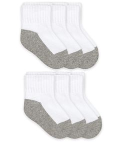 Keep baby girls' and boys' feet comfortable and protected in these classic unisex quarter sport socks! Half cushion foot and comfort smooth toe seam provides optimal support and comfort for growing feet. Ribbed top is gentle on baby's ankles to keep from slipping. Classic color combos include white, white/grey, white/pink, black/grey, and pink/grey for all occasions. Pair with baby outfits and shoes for a cute and sporty look.Quarter length rib top comes right above baby's ankle for extra suppor Sports Socks Outfit, Quarter Socks, Sensory Friendly, Sock Outfits, Boys Socks, Rib Top, Toe Socks, Sports Socks, Kids Clothes Boys