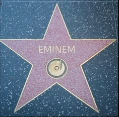 the star on the hollywood walk of fame for emiimen is shown in this image