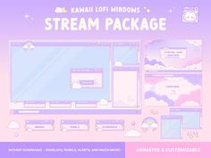 an image of a computer screen with the text, kawaii lolli unicorns stream package