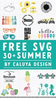 an advertisement for the free svg summer by cauva design