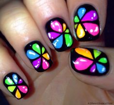 Nagellack Trends, Colorful Nail Art, Colorful Nail, Flower Nail Designs, Rainbow Nails, Neon Nails, Nail Polish Designs