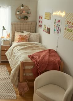 a collage of photos showing different types of furniture and decor in various rooms, including a bed