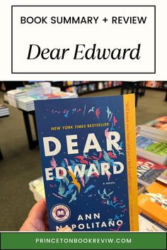 a person holding up a book with the title dear edward