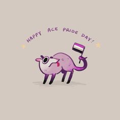 an animal with a flag on it's back and the words happy ace ride day