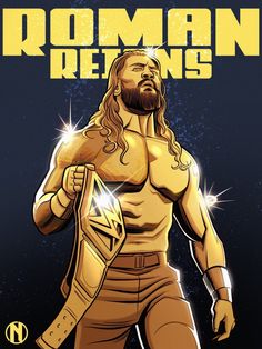 Roman Reigns, WWE, WrestleMania 37, Edge, Daniel Bryan, Tribal Chief, Head of the Table, Universal Champion Wwe All Superstars, Roman Reigns Drawing, Mandalorian Poster, Adobe Illustrator Portrait, Aj Styles Wwe, Roman Reign, Raw Wwe