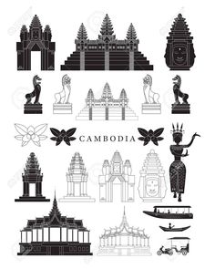 black and white silhouettes of famous places in the world stock photo, images and royalty