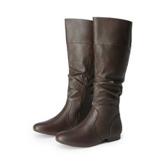 BURUDANI Women's Calf Knee High Boots & provide you with a pair of comfortable boots that is an essential for this season. Size: 6.5.  Color: Brown.  Gender: female.  Age Group: adult. Boots Wide Calf, Winter Riding, Closed Toe Heels, Stylish Footwear, Slouchy Boots, Detail Design, Wide Calf Boots, Cute Boots, Comfortable Boots