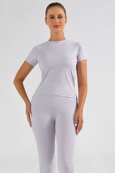 Activity: Fitness Pattern type: Solid Style: Casual Features: Basic style Neckline: Round neck Length: Regular Sleeve length: Short sleeves Sleeve type: Regular Material composition: 79% polyamide, 21% spandex Stretch: Highly stretchy Care instructions: Machine wash cold. Tumble dry low. Imported Product measurements: S: bust 34 in, front length 20.9 inM: bust 34.8 in, front length 21.6 inL: bust 36.6 in, front length 22.4 inXL: bust 38.6 in, front length 23.2 in2XL: bust 40.6 in, front length 2 Evening Dresses Cocktail, Sports T Shirt, Maxi Dress Formal, Basic Style, Pastel Blue, Winter Wear, Sport T Shirt, Stripes Design, Bottoms Pants