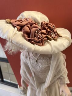 Vintage Doll Hat Bonnet Doll app 14-15" Head Circ. Shown On Daisy Garland | eBay Daisy Garland, Art Test, Large Hats, Doll Hat, Vintage Doll, Hats Vintage, Silk Flowers, Daisy, Dolls