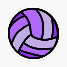 a pink and purple volleyball ball sticker