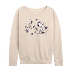 She will love showing off her style with this Women's Peanuts Snoopy Let It Snow Lightweight French Terry Sweatshirt. FEATURES Long sleeves ScoopneckFABRIC & CARE Cotton/Polyester Machine wash Imported Size: Xxl. Color: Beige. Gender: female. Age Group: adult. Pattern: Graphic. Peanuts Snoopy, How To Show Love, Let It Snow, Pattern Graphic, Holiday Fashion, Women Pullover, Her Style, French Terry, Womens Clothing Tops