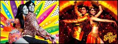 three different images of people dancing in the same color and pattern as well as an advertisement