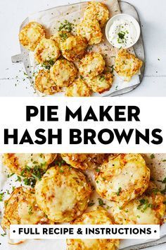 the recipe for pie maker hashbrowns is shown