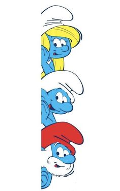 the smurfs are looking at each other in this cartoon bookmarked strip