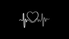 a heartbeat with a heart on it and the word love written in white ink against a black background