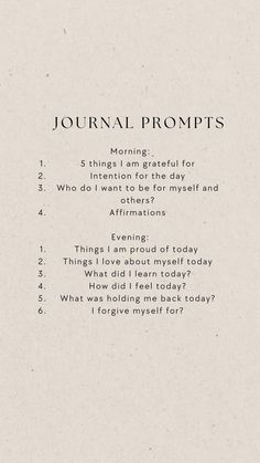 Question For Journal, Journal Prompts Daily Morning, Questions To Ask Yourself In The Morning, Morning Mindfulness Journal Prompts, Simple Journaling Prompts, Daily Journal Writing Ideas, What To Journal About In The Morning, Self Growth Journal Ideas, Writing Affirmations Journal