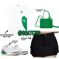 Lucky Green Jordan 3 Outfit Women, Lucky Green 3s Outfit Women, Cute Highschool Outfits, Teen Swag Outfits, Cute Nike Outfits, Cute Birthday Outfits, Shoes Outfit Fashion, Stylish Summer Outfits, Lucky Green