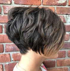 Piece-y Cut with Subtle Balayage Brunette Pixie, Longer Pixie Haircut, Subtle Balayage, Grey Highlights, Fine Straight Hair, Edgy Pixie Cuts, Pixie Bob Haircut, Bob Hairstyles For Thick, Long Pixie Cuts