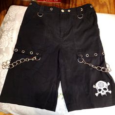 I Bought These For My Daughter From Dollskill But She Didnt Like Them. My Loss Is Your Gain. These Shorts Are No Longer Being Made According To The Dollskill Staff. Make Shorts Longer, Shorts With Chains, Gothic Shorts, Alt Clothes, Goth Decor, Player 1, Fashion Wishlist, For My Daughter, How To Make Shorts