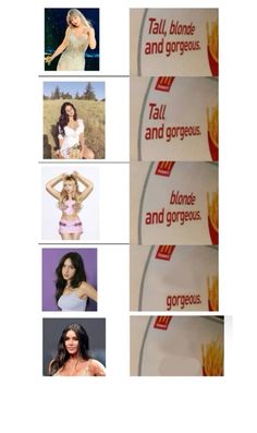 four different pictures with the names of women and men in them, including one woman's body