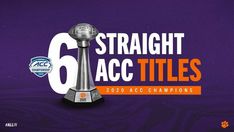 a microphone with the words 6 straight ac titles in front of an orange and purple background