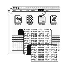 three different types of print on a computer screen