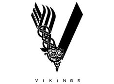 the viking logo is shown in black and white